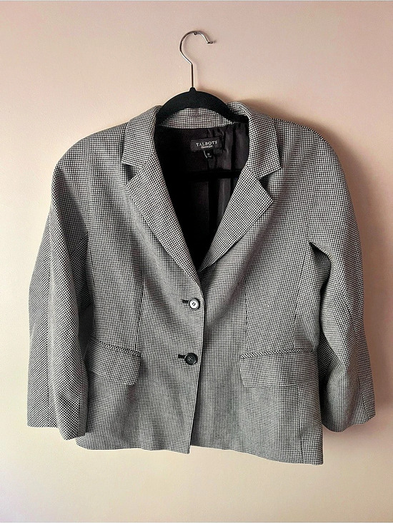 Talbots Jackets & Blazers - Talbots Classic Houndstooth Blazer Black & White Size 10